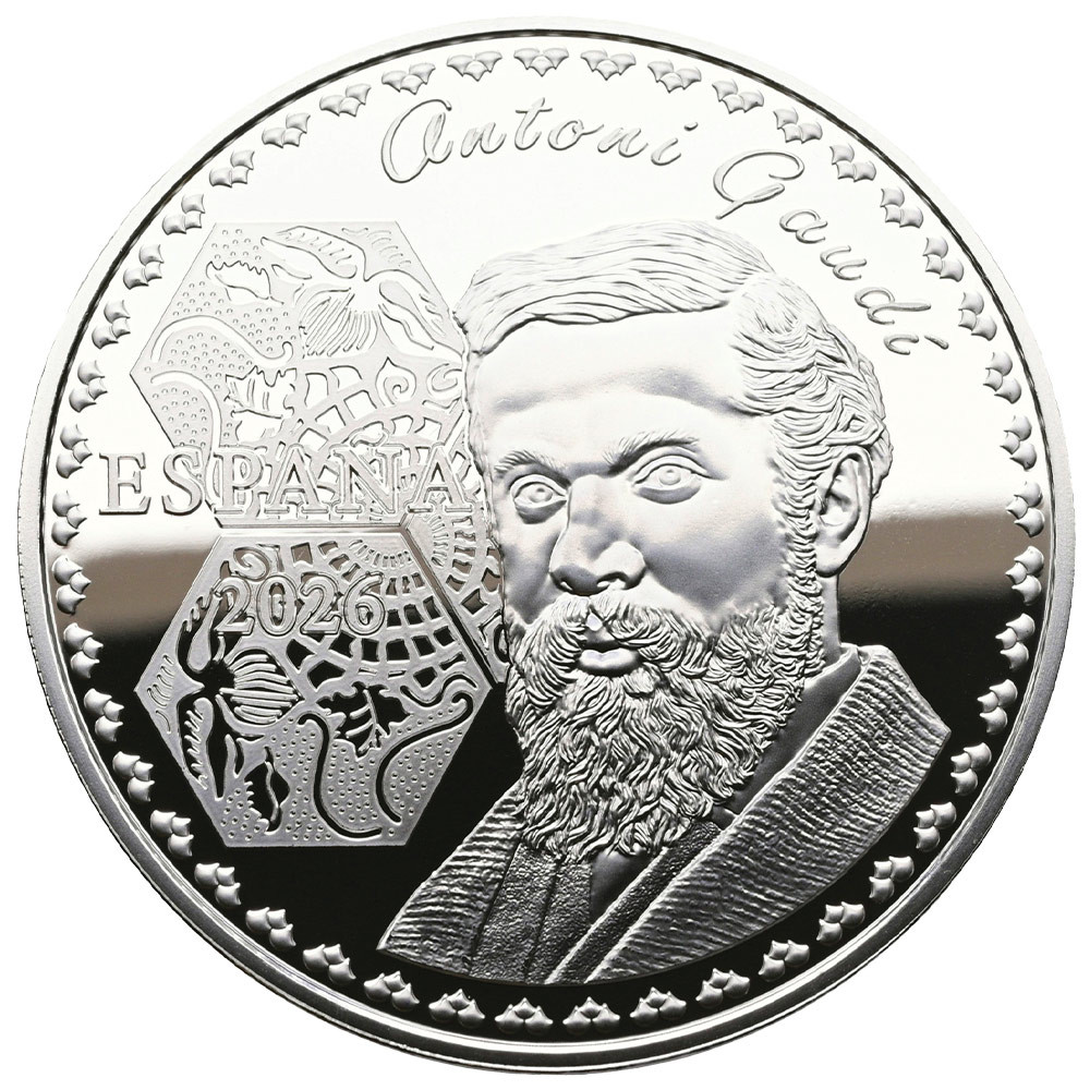 10 Euro Argent Espagne BE 2026 colorisée - Parc Güell - Antoni Gaudí