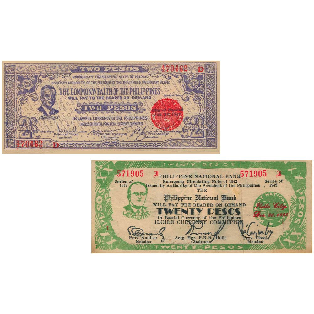 Lot de 2 billets Philippines