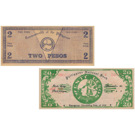 Lot de 2 billets Philippines (2)