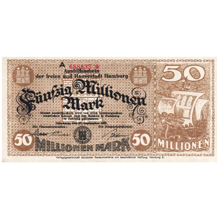 50 Millions  de Marks Allemagne 1923