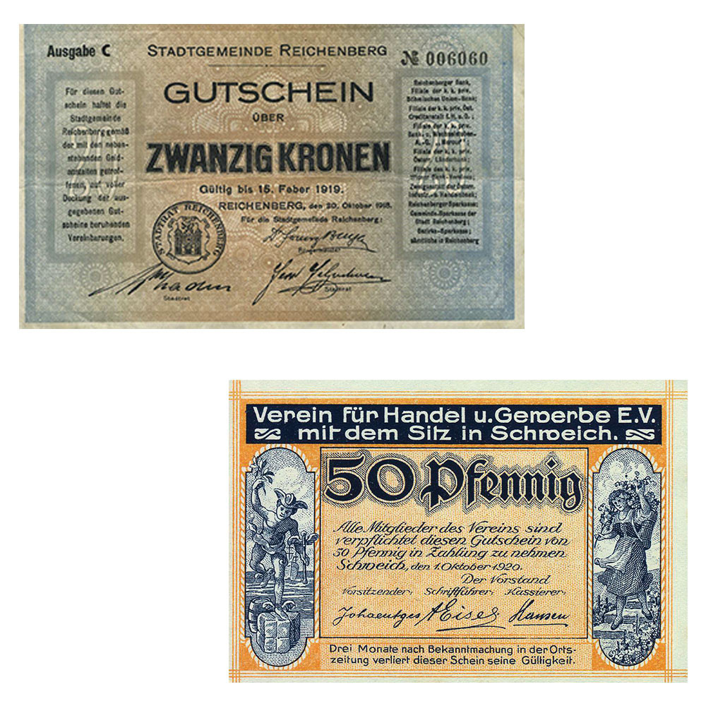 Lot de 2 billets Allemagne