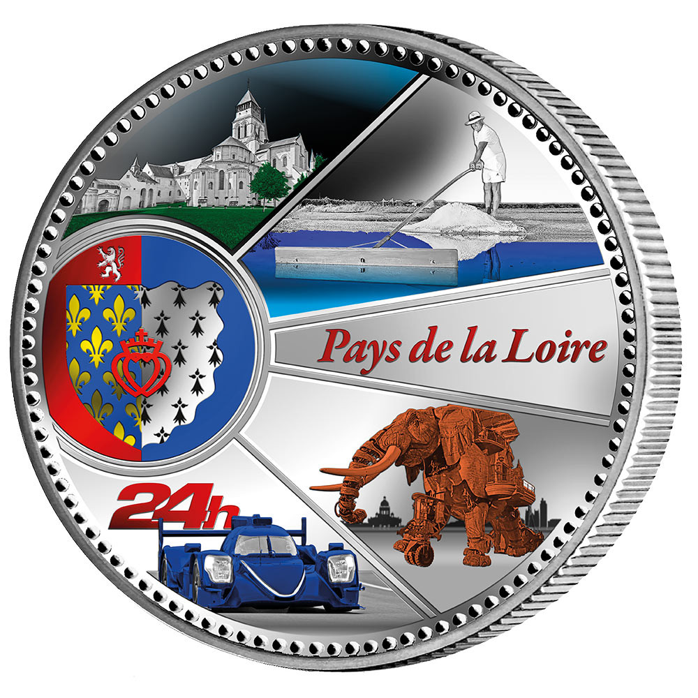 Pièce de collection colorisée - Pays de la Loire