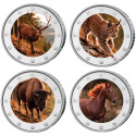 Lot 4 x 2 Euro Faune sauvage terrestre