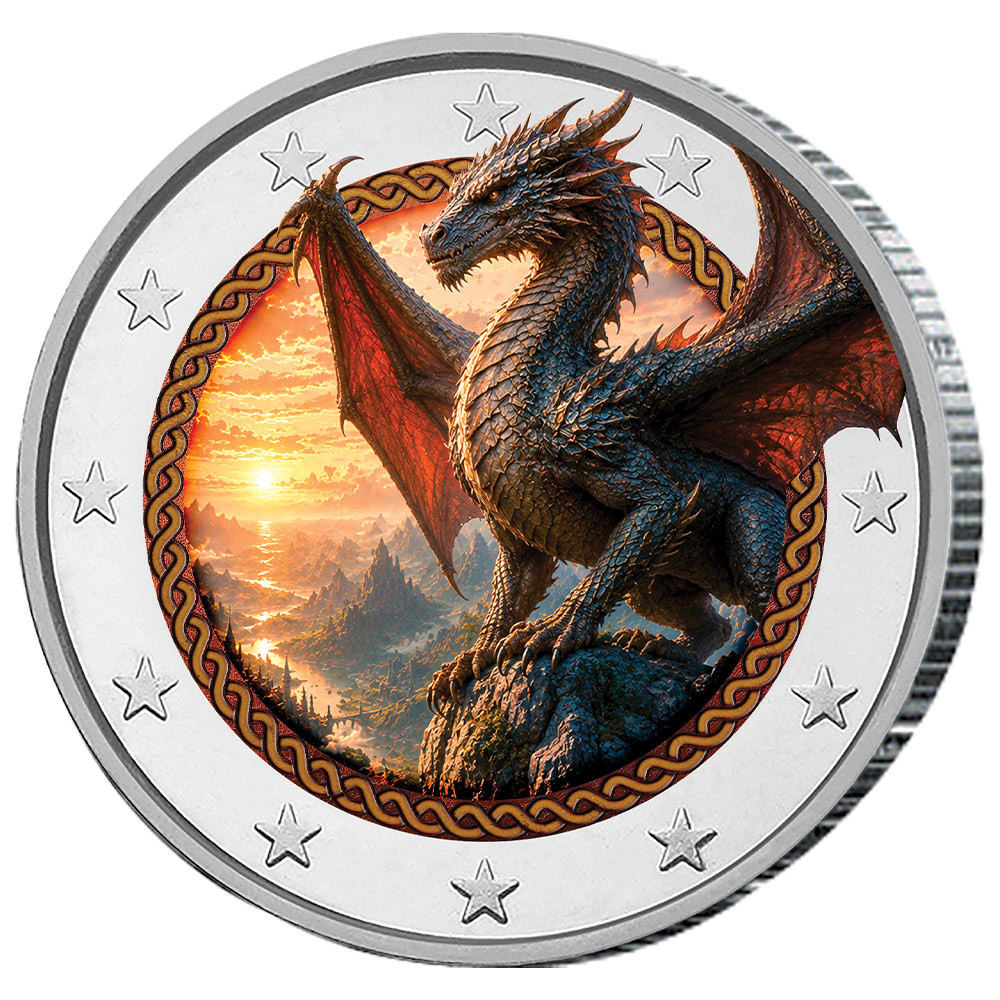 2 Euro enduite - Dragon