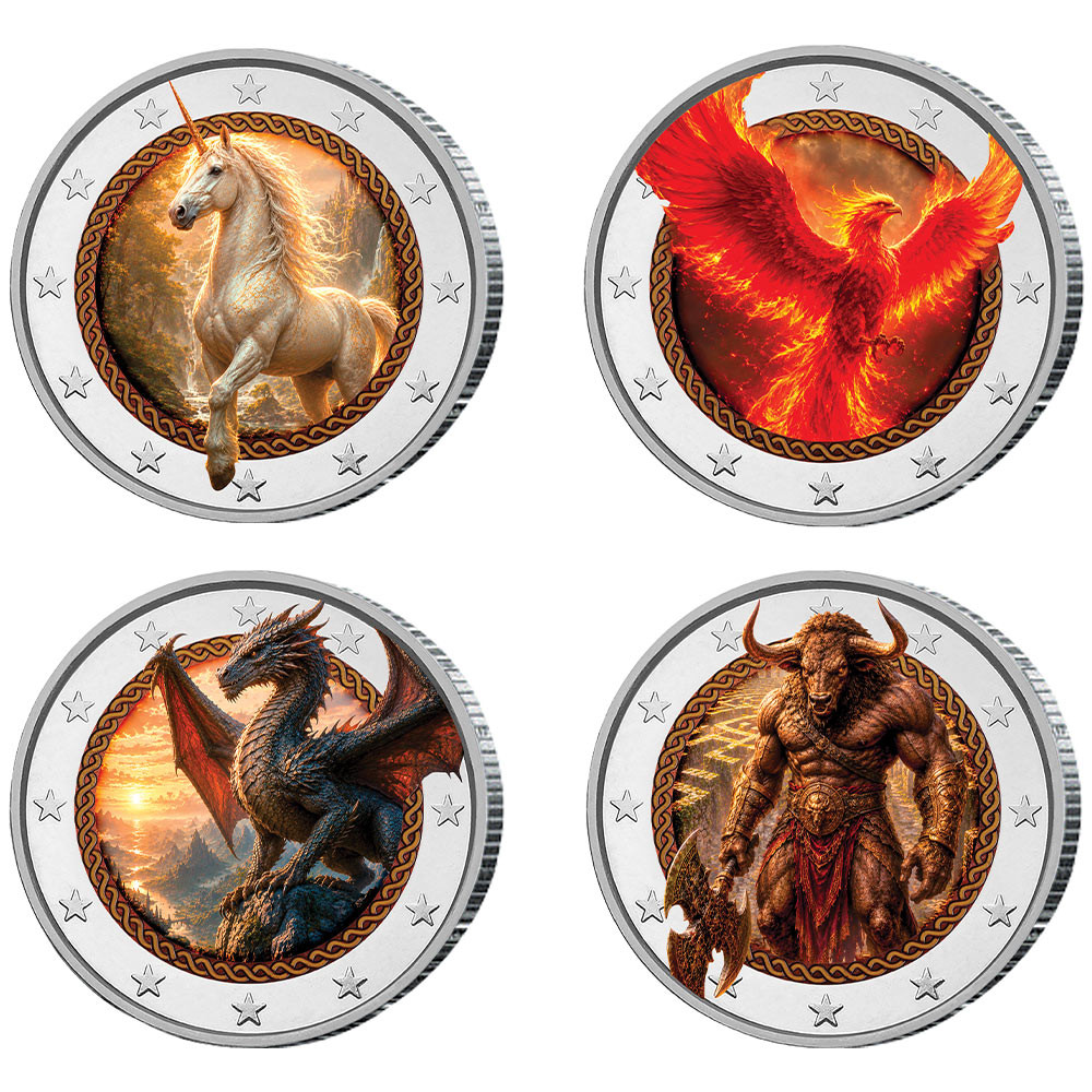 Lot 4 x 2 Euro Mythes et Légendes