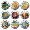 Lot 9 x 2 Euro 2025 colorisées