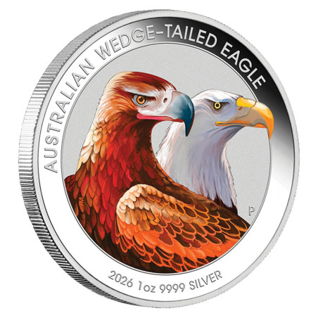 1 Dollar Argent Australie  BE 2026 colorisée - Aigle d’Australie