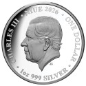 1 Dollar Argent BE 2026 colorisée - Roselin pourpré et magnolias (5)
