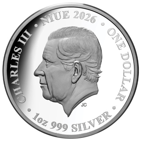 1 Dollar Argent BE 2026 colorisée - Roselin pourpré et magnolias (5)