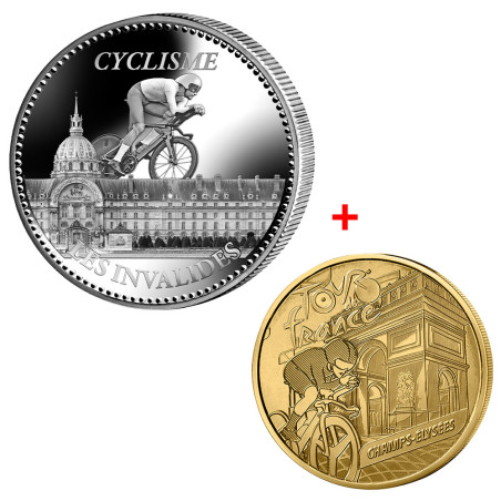 Pièce de collection - Cyclisme + Médaille officielle - Tour de France Offerte