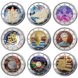 Lot 9 x 2 Euro 2024 colorisées