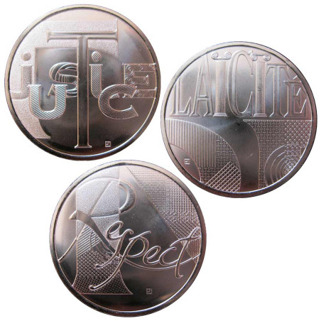Lot 3 x 25 Euro Argent France 2013 - Justice - Laïcité - Respect