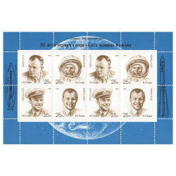 6 timbres 1re homme dans l'espace