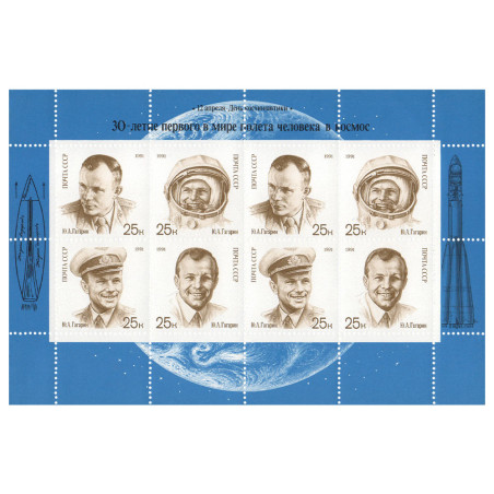 6 timbres 1re homme dans l'espace