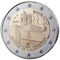 2 Euro Monaco BE 2026 - Duché de Valentinois