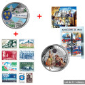 Lot de 9 timbres + 1 pièce de collection Île-de-France