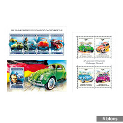 5 blocs-feuillets voiture Coccinelle