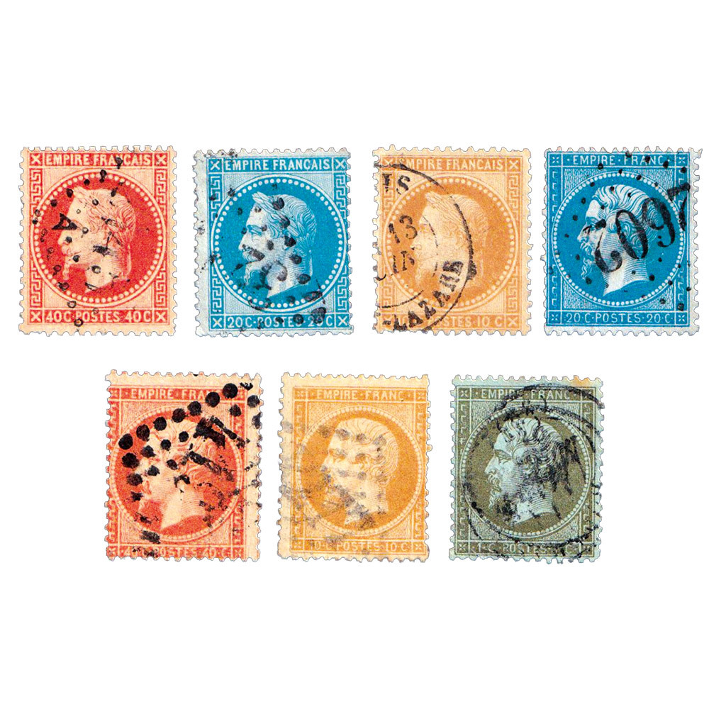 7 timbres Louis Napoléon