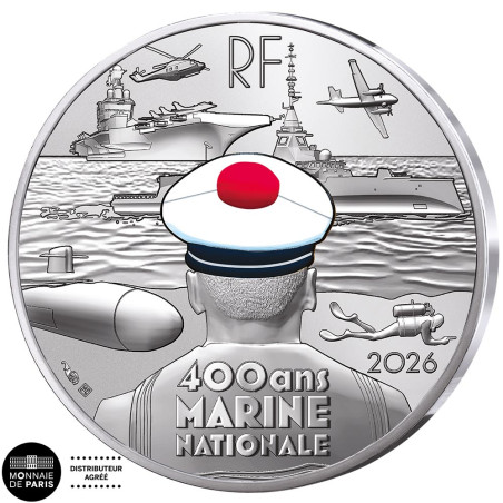 10 Euro Argent France 2026 colorisée - Marine nationale