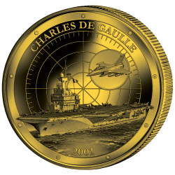 Pièce de collection dorée - Porte-avions  Le Charles de Gaulle