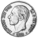 50 Centimes Argent  Espagne 1880-1885 - Alfonso XII