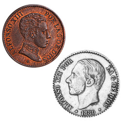 Lot 1 et 50 Centimes Espagne
