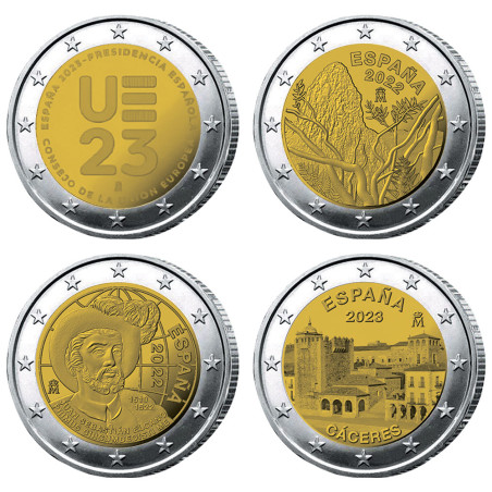 Lot 4 x 2 Euro Espagne 2023-2022