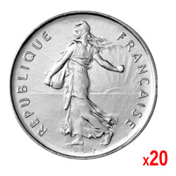 Lot 20 pièces de 1 Franc