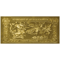 30 Dollars Or Antigua-et-Barbuda 1988 - Sucriers et bananiers