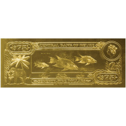 75 Dollars Or Belize 1984 - Poissons