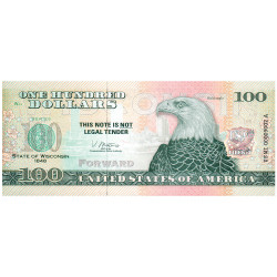 Billet Souvenir 100 Dollars USA - Pygargue à tête blanche