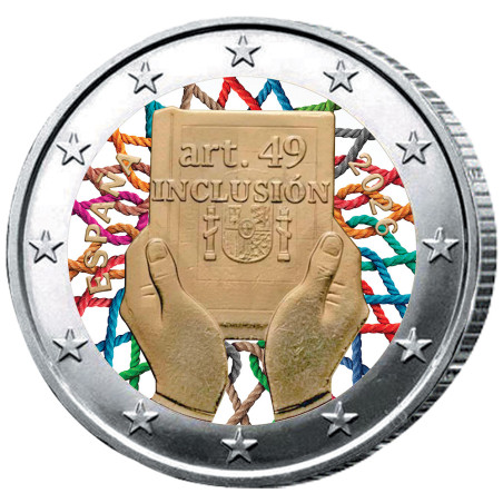 2 Euro Espagne 2026 colorisée - Article 49 - Inclusion