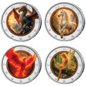 Lot  4 x 2 Euro Mythiques enduites