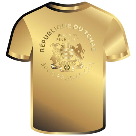 3000 Francs CFA Or Tchad - Maillot France Football Colorisé (2)
