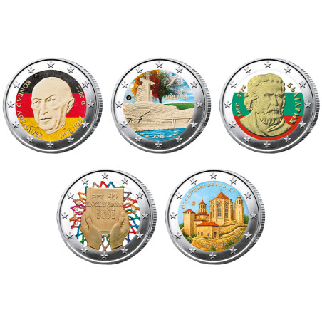Lot 10 x 2 Euro 2026 colorisées