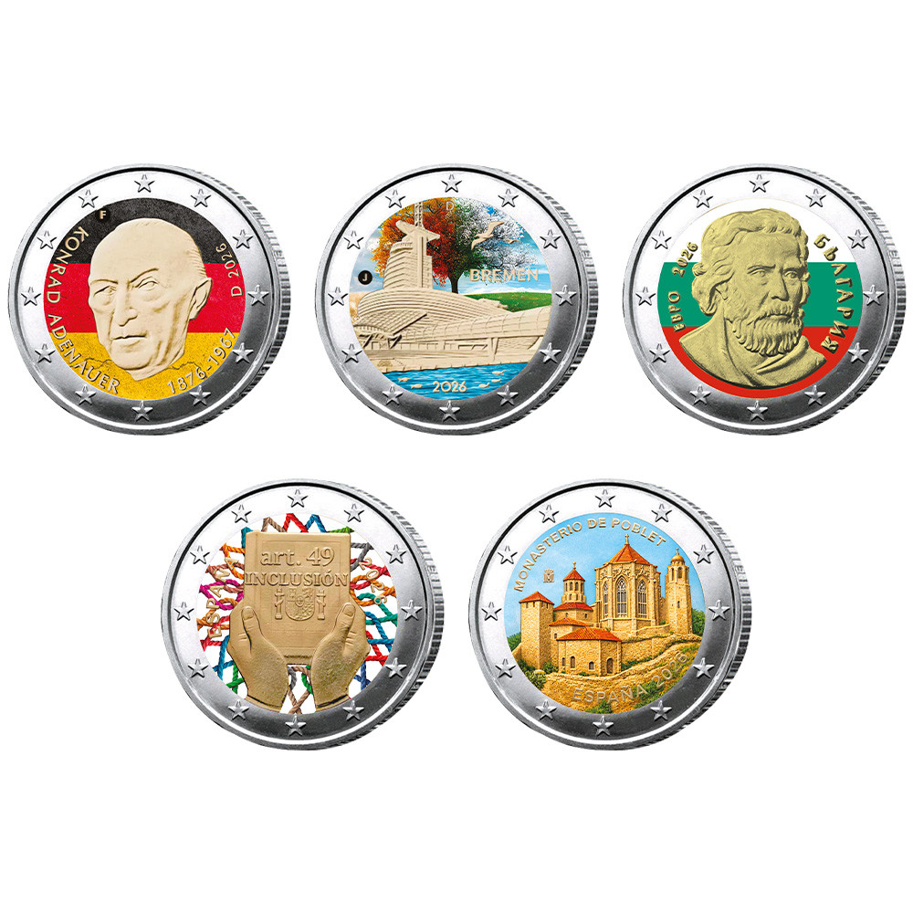 Lot 10 x 2 Euro 2026 colorisées