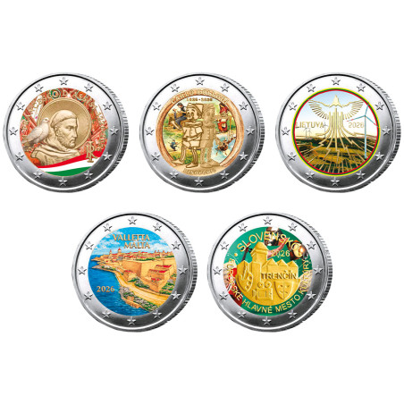 Lot 10 x 2 Euro 2026 colorisées (2)
