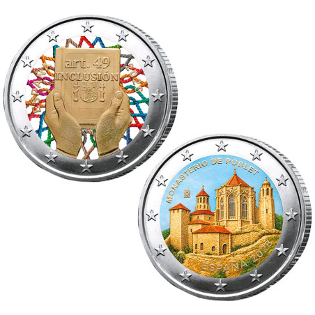 Lot 2 x 2 Euro Espagne colorisées