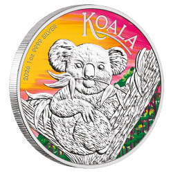 1 Dollar Argent Australie BE 2026 colorisée - Koala
