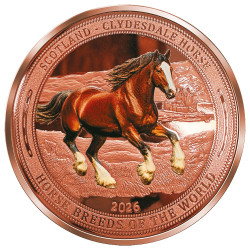1 Dollar 2026 colorisée - Cheval Clydesdale