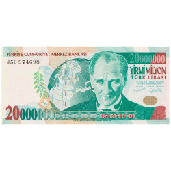 20 Millions de Lires Turquie 2000 - Mustafa Kemal Atatürk