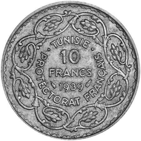 10 Francs Argent Tunisie - Ahmad II (2)
