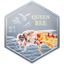 1 Dollar Argent BE 2026 colorisée - Reine des abeilles