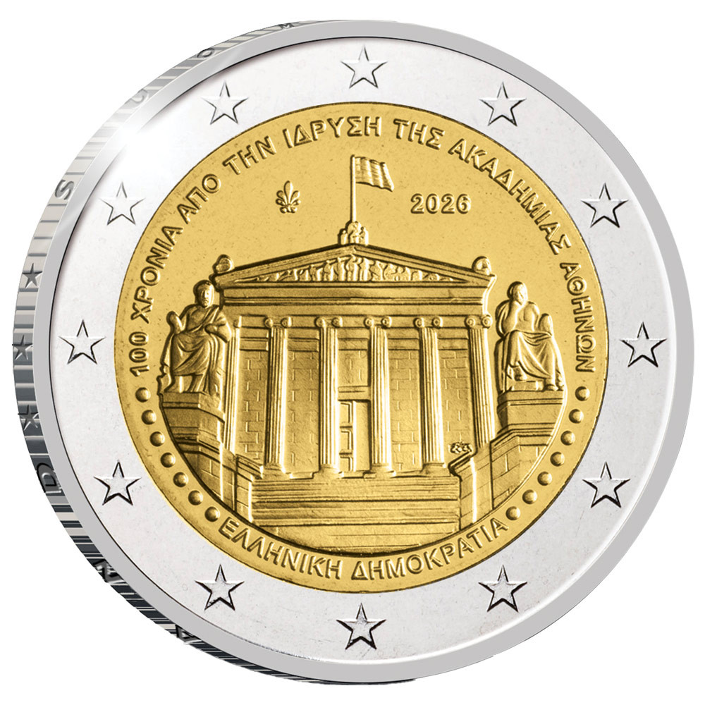 2 Euro Grèce BE 2026 - 100 ans de l’Académie d’Athènes