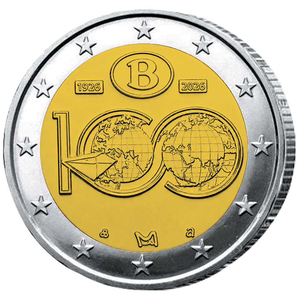 2 Euro Belgique 2026 - 100 ans de Société nationale des chemins de fer belge