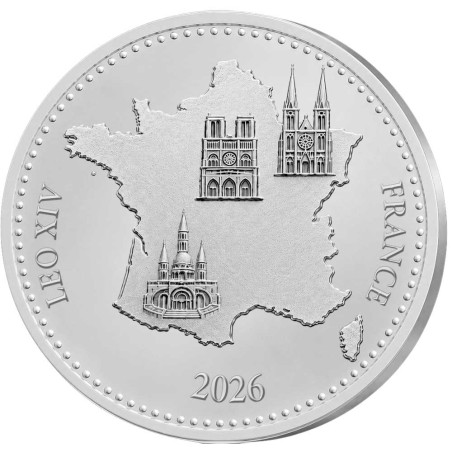 Pape Léon XIV en Argent - Lourdes (2)