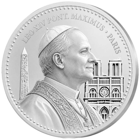 Pape Léon XIV en Argent - Paris