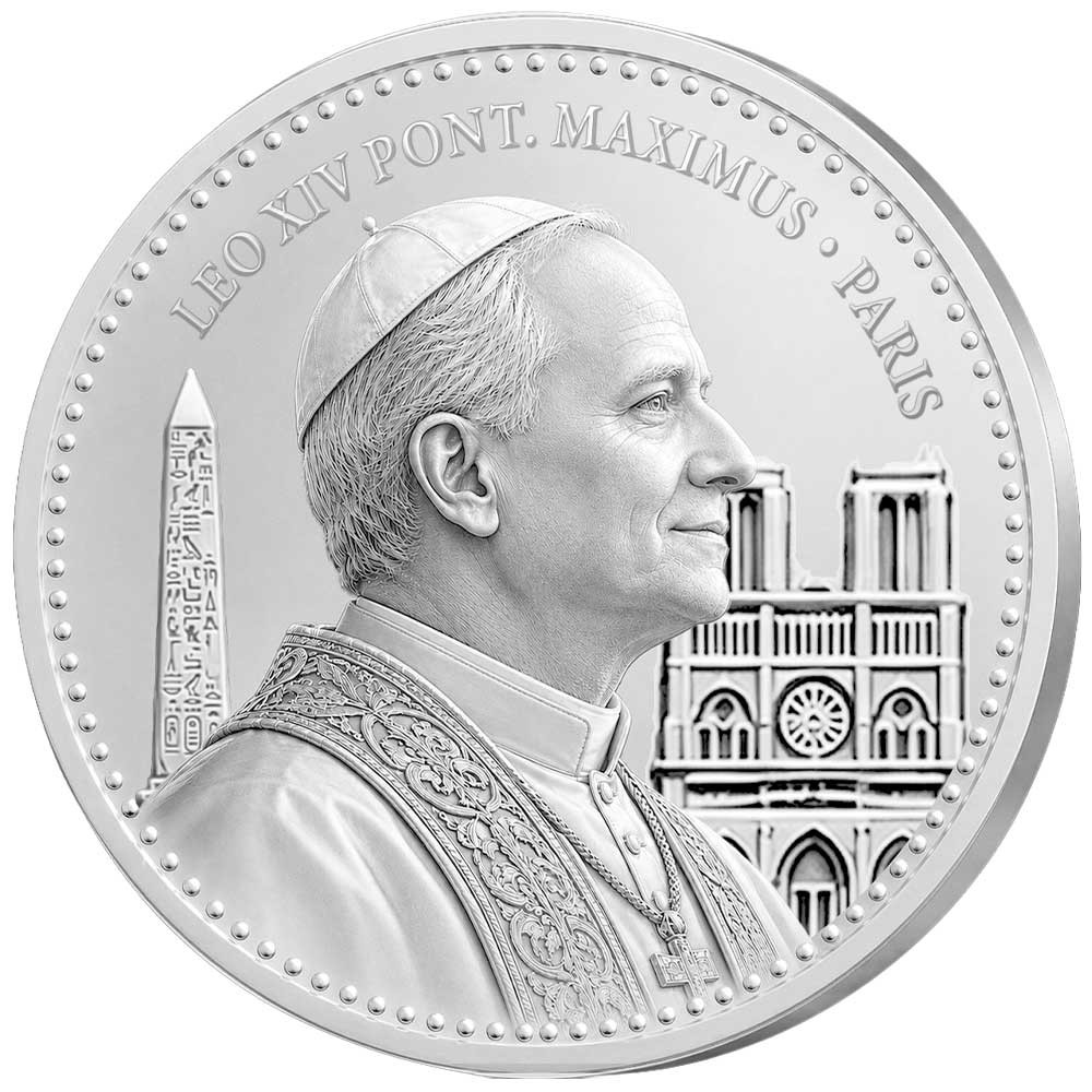 Pape Léon XIV en Argent - Paris