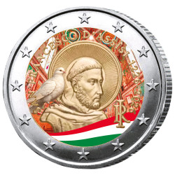 2 Euro Italie 2026 colorisée - Saint François d’Assise