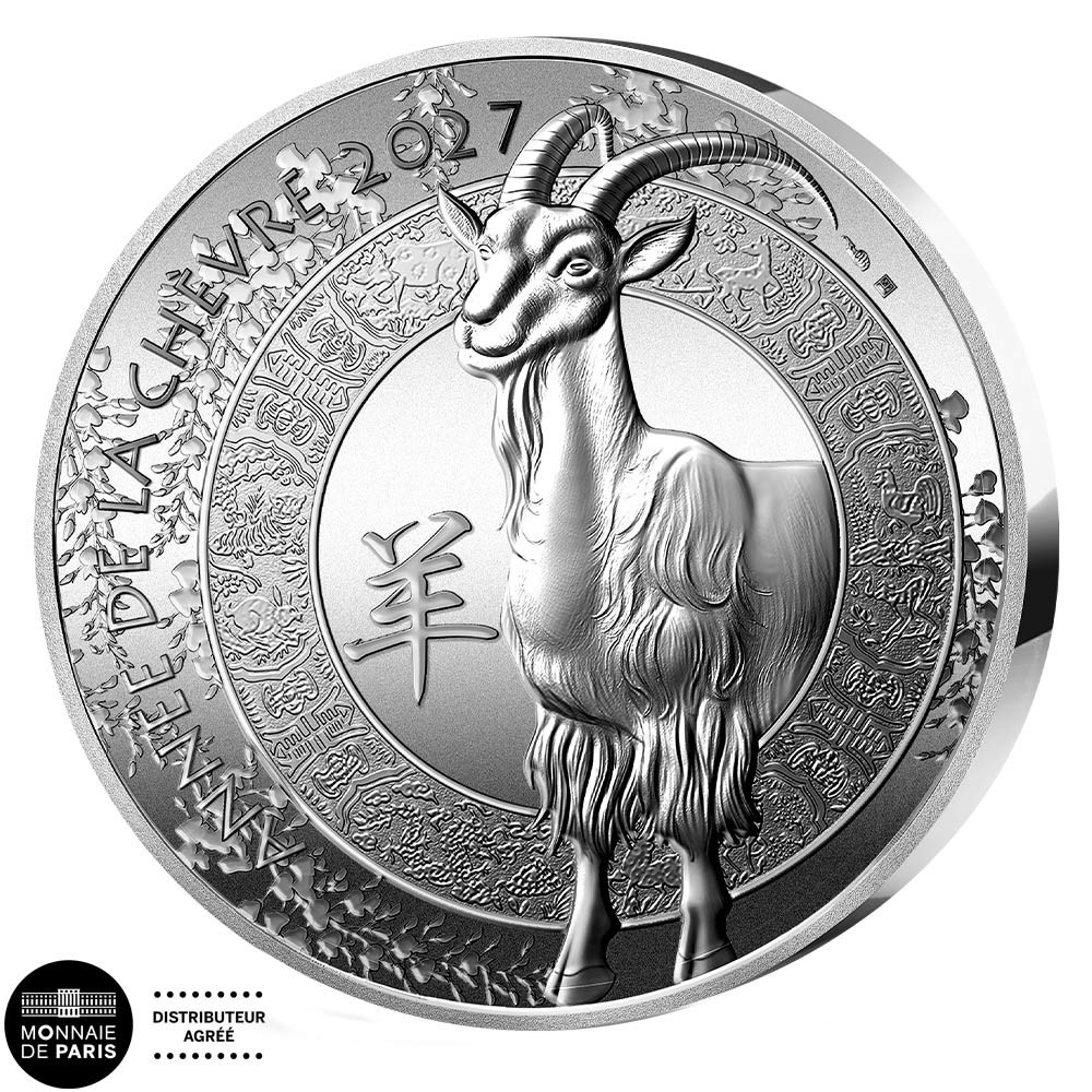 20 Euro Argent France BE 2027 - Année de la Chèvre Haut-relief